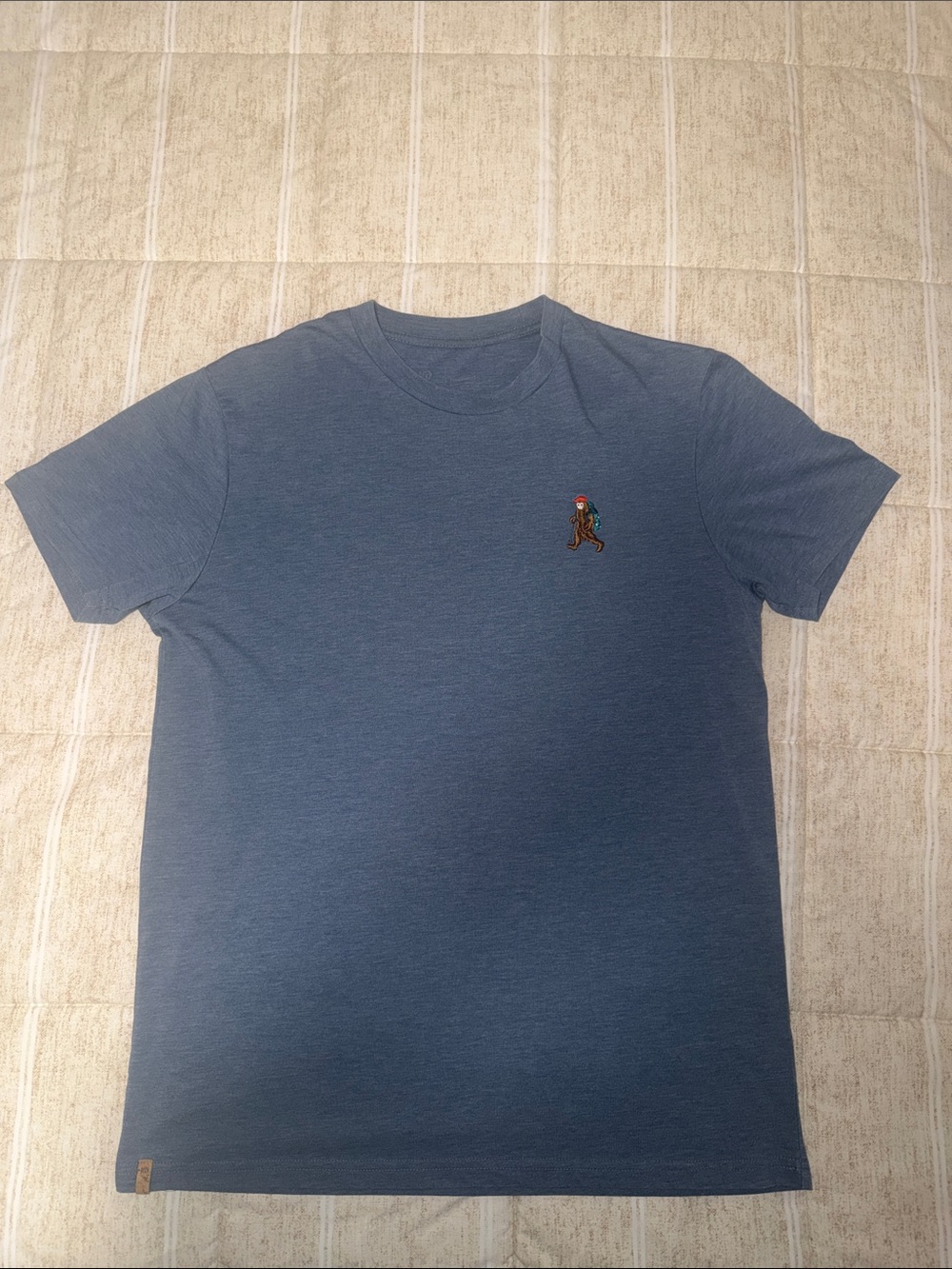 tentree Men's Heather Navy Short Sleeve Tee with Embroidered Logo